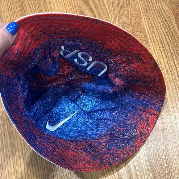Nike Reversible Blue Red White Dynamic USA bucket Y2K Hat adult one size - Picture 7 of 8